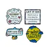 Broche Combinado Colorido Série de Letras Inglesas Desenho Animado Personalidade Geométrica Redondo Distintivo Acessório Esmalte Liga Metálica Medalha
