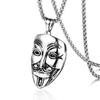 Joias de aço inoxidável moda europeia e americana estilo hip hop área facial maquiagem colar pingente V vendetta retrô atacado