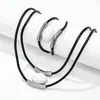 Collar y Pulsera de Doble Capa con Colgante Negro de Acrílico de Moda de Venta Caliente Transfronteriza para Mujer, Joyería Simple Vintage al por Mayor