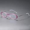 Óculos Retro de Titânio Puro Feminino com Armação de Nylon Transparente Sem Parafusos para Miopia e Presbiopia Estilo Celebridade 6509 Óculos para Mulheres