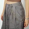 Corrente de Cintura de Corrente de Metal de Camada Dupla, Versátil Vintage Hip-Hop Estilo Ins, Corrente de Decoração para Jeans e Saia