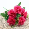 Primavera 7 rosas flores de simulación flores para sostener en bodas decoración de simulación de rosas ramo de flores artificiales rosas de simulación al por mayor