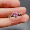 Anillo de Zafiro Rosa Natural Transfronterizo Accesorios para Mujer Nicho de Alta Gama Joyería de Plata 925 5*5 Joyería de Lujo Venta Directa de Fábrica