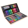 Pincel 180 Caixa de Madeira Conjunto de Pincéis Caneta Aquarela Caixa de Presente para Crianças Materiais de Pintura Conjunto de Lápis de Cor para Escritório Personalização