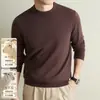 Suéter de Lana Antibacteriano de Alta Gama de 10A para Hombre para Comercio Transfronterizo, Cuello Redondo, Suéter Base Cálido Casual de Cachemir para Primavera y Otoño para Hombre