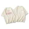 Camisetas de Algodão Puro de Manga Curta para Casais, Camisetas com Estampa de Letras, Soltas, Estilo Preguiçoso, Efeito Emagrecedor, Gola Redonda, para Mulheres Modernas