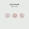 Botones redondos florales de imitación de concha de dos agujeros para camisas y cárdigans, pequeños botones deslumbrantes de color rosa perlado, accesorios de botones para abrigos