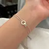 Pulseira de Prata Esterlina S925 Feminina Pulseira de Zircônia Emendada Design Exclusivo Acessórios Luxo Acessível Joias para Mãos Joias de Corrente para Pulso