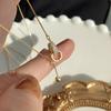 Collar Minimalista de Plata Coreana con Flecos Dobles y Doble Anillo, Estilo Retro de Nicho, Cadena para Clavícula de Moda para Mujer
