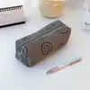 Nueva Bolsa de Lápices de Pana Estilo Ins para Estudiantes Bolsa de Papelería Sencilla Gran Capacidad Bolsa Portátil para Cosméticos Bolsa de Cosméticos para Salir