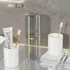 Copo de Viagem para Enxágue Bucal, Copo Portátil para Enxágue Bucal, Copo Transparente para Escovação, Conjunto Cilíndrico Dental, Escova de Dentes, Pasta de Dentes, Estojo para Escova de Dentes