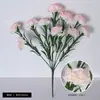 Venta al por mayor del fabricante 10 Claveles Flores Artificiales Día de la Madre Día del Maestro Ramo Artificial Flores de Seda Flores Artificiales de Plástico