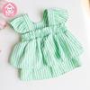 Somente roupas para animais de estimação primavera e verão, roupas para cães e gatos, saia listrada de chiffon, casaco de ursinho de pelúcia, saia suspensória