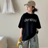 Camiseta de Manga Corta para Niñas Little Red Fish Verano 2026 Nuevo Estilo Top Holgado con Pedrería para Niñas Atuendo Padre-Hijo Ropa Infantil