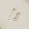 Pendientes de Perla de Alta Calidad con Pasador de Plata 925 Flor de Lazo Tulipán Piedra Ojo de Gato Pendientes de Hoja Tono Vibrante Igual