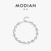 MODIAN MODIAN Plata S925 Estilo Japonés y Coreano Personalidad Nicho Angustiado Pulsera Retro Hueca Cruz Pulsera para Mujer