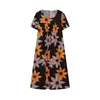Vestido Elegante Acampanado de Primavera/Verano Tallas Grandes para Mujer 2023 Amazon TEMU Vestido con Estampado de Cuello Redondo y Manga Corta