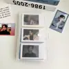 Álbum de tarjetas personalizado estilo INS con compartimentos separados, libro de almacenamiento para tarjetas pequeñas, álbum de fotos transparente de tres compartimentos