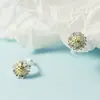Pendientes de botón de margarita Pendientes de botón coreanos para mujer Flor pequeña Girasol Temperamento fresco Estilo bosque Personalidad Versátiles Colgantes para orejas Pendientes simples de celebridad de internet