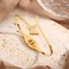 Pulsera Mariposa Esmerilada de Oro Rosa de 18K Estilo Japonés y Coreano para Mujer Acero Titanio Color Libre Sencilla Ajustable