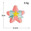Bordado por Computadora Parche de Bordado Rosa Dibujo Animado Lindo Sonriente Flor Animal Insignia Parche para Planchar Venta al por Mayor