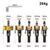 Conjunto de 5 Peças de Brocas Serrilhadas com Revestimento de Titânio para Furar Chapas de Ferro e Alumínio, Conjunto Dourado, 16mm 30mm