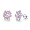 Coreano Cross-border Nova Rosa Cherry Blossom Zircon Brincos para Mulheres Luz Luxo Moda Nicho Design Brincos Flor Brincos Brincos