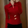 Nuevo Estilo Suave de Primavera y Otoño de Gama Alta Holgado y Más Fácil de Combinar Adelgazante Suéter de Cuello V de Color Sólido Cárdigan de Punto para Mujer