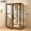Jaula para Gatos Villa Uso Doméstico Jaula para Gatos de Madera Maciza Gabinete para Gatos de Interior Casa para Gatos Casa para Gatos Gato Lujo Completamente Transparente Doble Capa Fabricante