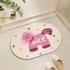 Alfombrilla absorbente de tierra de diatomeas dura de dibujos animados personalizada, alfombrilla de pie de secado rápido para baño, alfombrilla de pie antideslizante para entrada de baño y inodoro