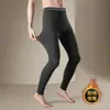 Calça Legging Térmica Masculina com Forro de Fleece, Calça de Fleece Fina de Compressão Alta Elasticidade Slim Fit, Calça Tubarão para Inverno