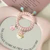 Gorro de Dormir de Estrella de Dibujos Animados Lindo, Cordón para Teléfono de Osito, Goma para el Cabello de Chica Dulce, Banda Elástica Alta sin Costuras para el Cabello, Cuerda para Cola de Caballo