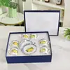 Estilo Europeo Hueso de China 12 Piezas Espresso Seis Tazas Seis Platillos Serie Limón Weijia Hogar Té de la Tarde Regalo de Oficina
