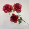 Rosa de Simulación de Rama Única 3 Rosas Flores de Seda Regalo de San Valentín Flores de Boda Decoración del Hogar Material de Rosa