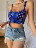 Chaleco de Ambiente Sexy Moderno para Mujer de Club Nocturno Acrílico Multicolor Espalda Descubierta Cuello Halter Y20