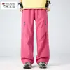 Pantalones Blancos para Senderismo Woodpecker para Mujer, Talla Petite, Pantalones Deportivos tipo Paracaídas de Estilo Ropa de Trabajo, Pantalones Rectos Casuales a Prueba de Viento e Impermeables