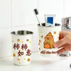 Taza de Lavado de Acero Inoxidable, Taza de Cepillo de Dientes de Lujo Ligero de Gama Alta Estilo Francés, Taza de Enjuague Bucal de Gama Alta, Taza de Pareja, Taza para Niños