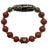 Pulsera de Ágata Antigua con Cuentas Dzi de Xizang para Hombres, Grabada con Patrones Hexagonales, Joyería de Estilo Étnico, Artesanía Hecha a Mano, Venta al por Mayor