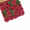 Caja de Regalo Transfronteriza Espuma Pe Rosa Flor Falsa con Palo 25 Flores Decorativas de Boda Regalo de San Valentín