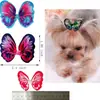 Pinzas para el pelo de mascotas estilo mariposa más vendidas transfronterizas, accesorios para el pelo de mascotas para gatos y perros, suministros para mascotas disponibles para etiquetado y dropshipping