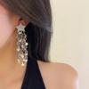 Pendientes Exagerados de Moda de Gama Alta con Temperamento, Estrella de Diamante, Borla, Exquisitos, Estilo Japonés y Coreano, Pinza para Oreja de Placa de Incienso para Mosquitos para Mujer