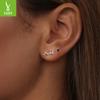 Pendientes de plata de ley 925 bañados en platino con doce constelaciones y diseño de nicho femenino con estrella Mang, estilo europeo y americano, sencillos.