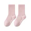 Calcetines Infantiles para Primavera, Otoño e Invierno, Algodón Puro, Calcetines de Algodón Clase A, Calcetines Escolares para Niños y Niñas, Calcetines Deportivos, Sin Costuras, Antibacterianos, de Caña Media
