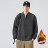 Ropa de Hombre Fengshe / Sudadera gruesa con forro polar para hombre, chaqueta larga de manga larga de moda resistente, novedad otoño e invierno 2026