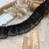 Ribete de encaje bordado de doble capa soluble en agua de 4 cm de ancho, accesorio para el cabello Lolita, escote de vestido de muñeca, decoración DIY
