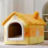 Canil de Outono e Inverno, Veludo de Coelho, Quente Fechado Canil para Gatos, Tenda de Inverno, Cama para Cães, Canil para Animais de Estimação, Casinha para Cães Universal para Quatro Estações