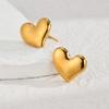 Pendientes sencillos y lisos de acero inoxidable en oro de 18 quilates para mujer, de estilo europeo y americano, con diseño de red roja y geométrico de acero de titanio.