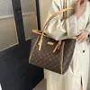 Bolsa Tote Casual de Gran Capacidad para el Día a Día Versátil Moderna de un Solo Hombro Simple Retro Estampada Bolso de Mano con Temperamento