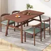 Mesa de Comedor Moderna Sencilla Comercial para Hogar Mesa y Sillas de Comedor para Apartamento Pequeño Mesa de Comedor y Sillas de Ocio Mesa Rectangular Económica y Sillas