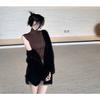 Exportación Transfronteriza Estilo Coreano Camiseta de Cuello Alto Sexy Puro Deseo Sin Mangas Elástica Versátil Camiseta sin Mangas Chica Popular Ajustada Nuevo Estilo